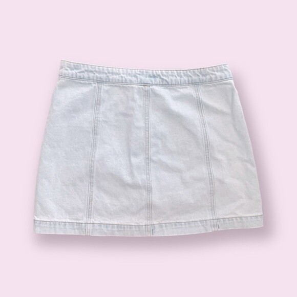 Forever 21 Denim Mini Skirt Light Wash Blue Button Front Y2K Womens Size Large - Picture 2 of 8